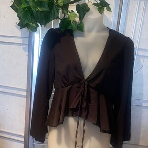 Chic Deep V-Neck Women's Blouse